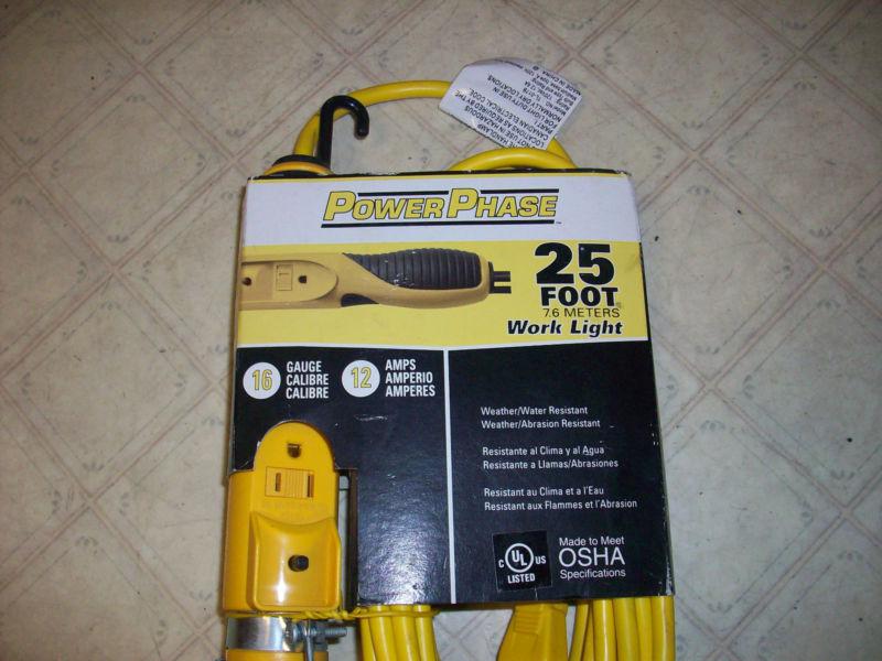 power phase trouble light work light 25 foot heavy duty 16 gauge 12 amp , US $9.99, image 3