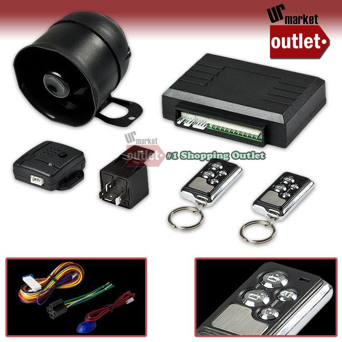 Black 1-way 4-button entry sensor remote control car security alarm system kit 