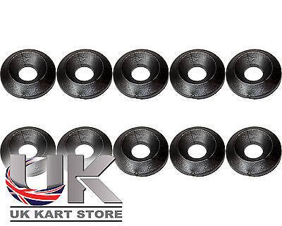 Kart plastic countersunk black m6 washers - pack of 10 - high quality