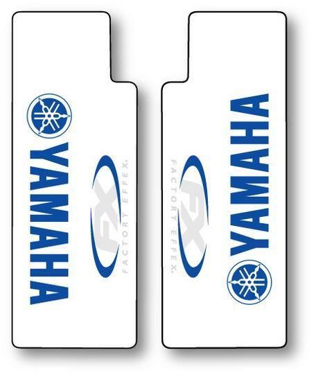 Factory effex upper fork shield graphics blue for yamaha