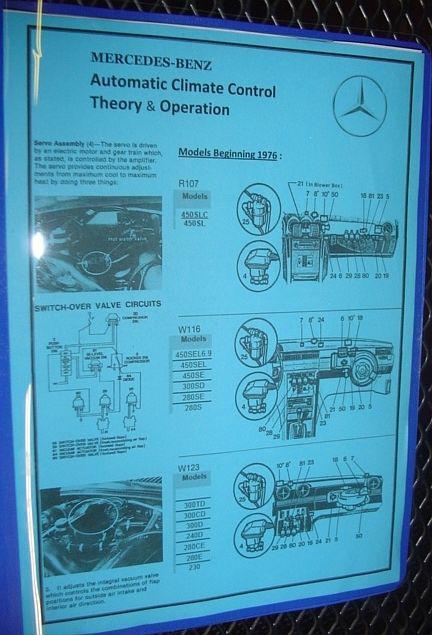 Mercedes w107 w116 w123 1977-1980 a/c air conditioning climate control manual