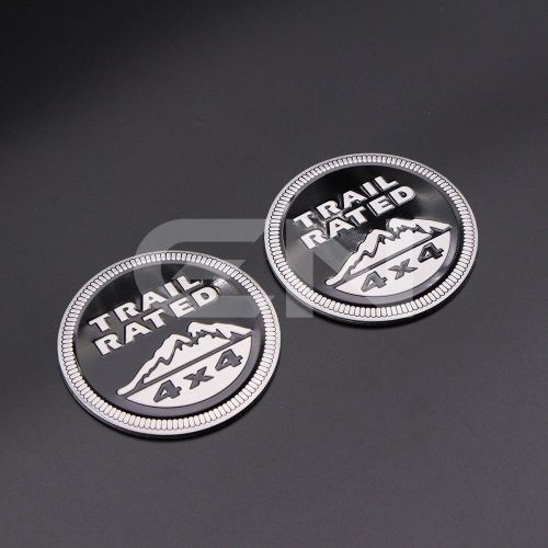 For jeep trail rated 4x4 emblems badges wrangler grand cherokee black  2pc-kit
