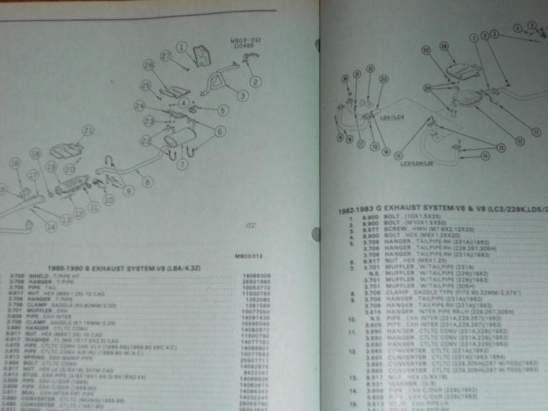 Purchase 19821988 CHEVY MONTE CARLO CAPRICE + PARTS CATALOG SET / TEXT