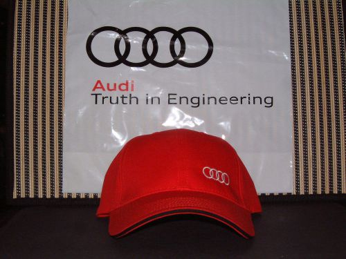 Audi collection red baseball style hat/cap w/audi rings logo new for &#039;12/&#039;13 nib