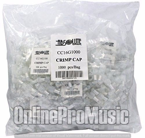 Absolute cc16g1000 crimp caps 1000 pieces for car audio &amp; security installations