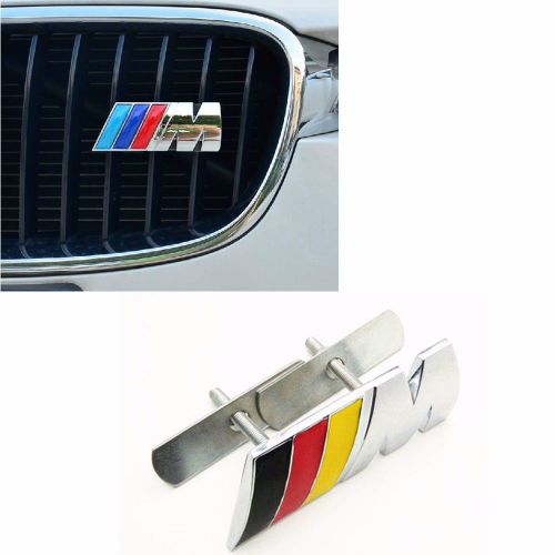 3d chrome metal m power m-tech grille grill badge emblem ///m logo for x3 x5 e46