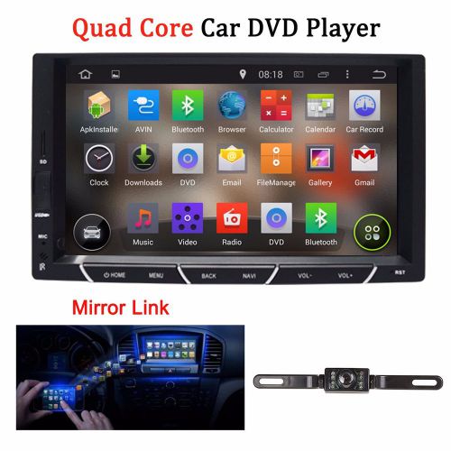 7" double 2din quad-core android4.4 car gps dvd player wifi mirror-link+camera