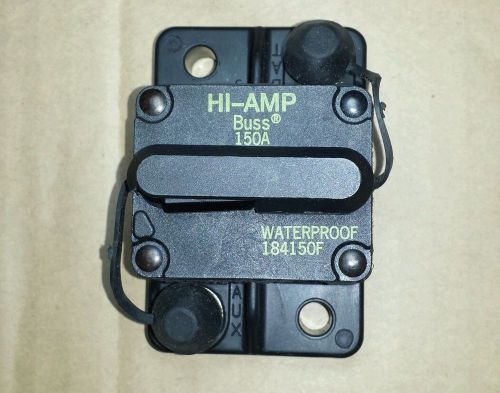 150 amp hi-amp bussmann buss circuit breaker 184150f manual reset waterproof new