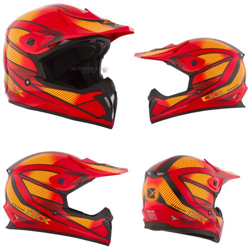 Mx helmet ckx tx 696 event red/black/yellow large adult motocross off road