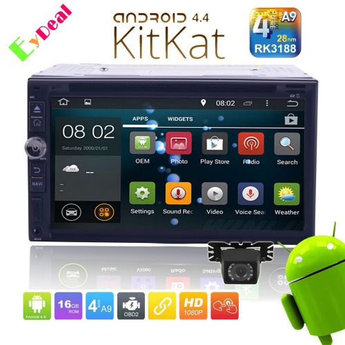 Quad core 7"' car stereo radio dvd player gps navi android 4.4 mirrorlink obd2