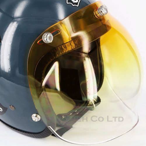Eagle snaps uv gradation yellow bubble shield visor motorcycle helmet face mask