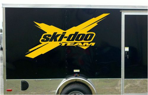 Ski-doo team trailer decal 60"  black, white, silver, or yellow - set of 2