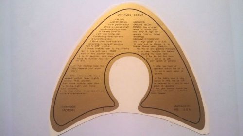 Evinrude scout outboard 1936-1941 gas tank water slide decal