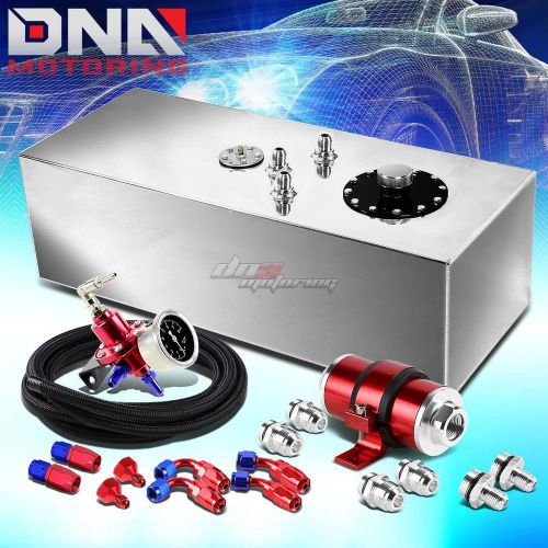 15 gallon top-feed fuel oil gas tank+line+pressure regulator+inline filter red