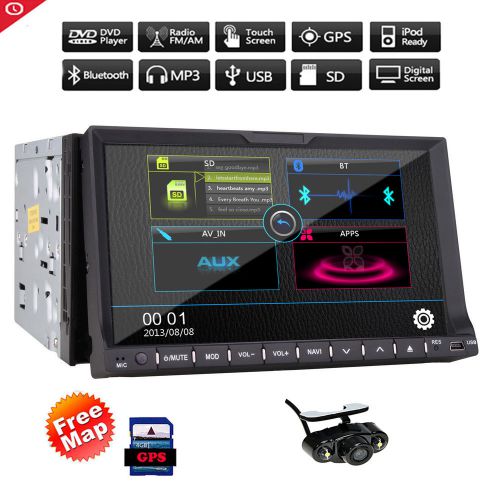 7" touchscreen 2din radio stereo in dash gps navigation hd car dvd player tv cam