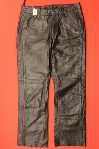 Harley-davidson black leather pants  / women's "chicago" fat boy logo 97156-03vw