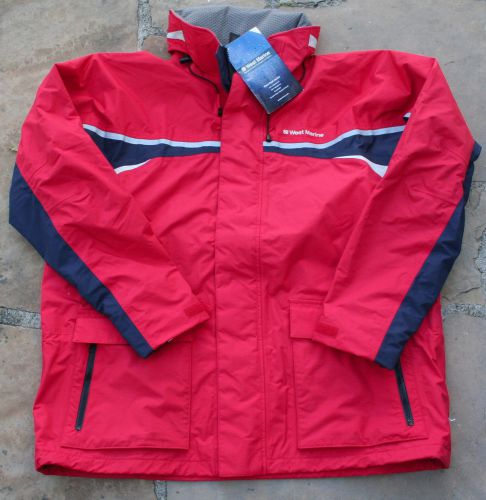 *new* west marine "third reef" foul weather gear sail jacket -xxl- 2xl