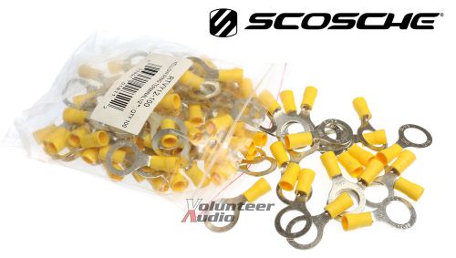 Scosche vinyl ring terminal yellow 1/2&#034; 12-10 gauge 100 pieces/bag