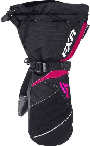 New fxr-snow fusion women's waterproof gloves/mitts, black/fuchsia-pink,large/lg