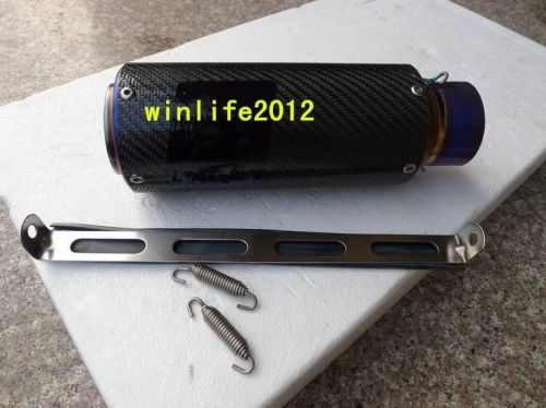 New motorcycle exhaust muffler carbon fiber black  one