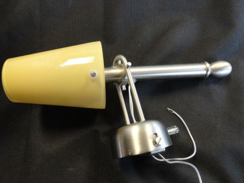 Santa cruz wall lamp satin nickel cream colored glass shade 9 5/8&#034; marine boat