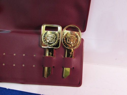 E &amp; h cadillac gold logo crest key blanks un-cut /un-used ~ 2 keys only