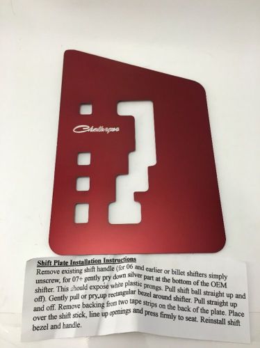 Billet technology dodge challenger shift plate red anodized aluminum