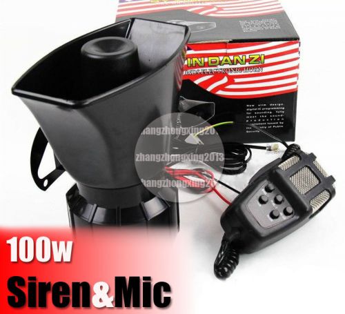 100w hot car siren horn pa system loud megaphone+ mic for motorcycle rv truck dd