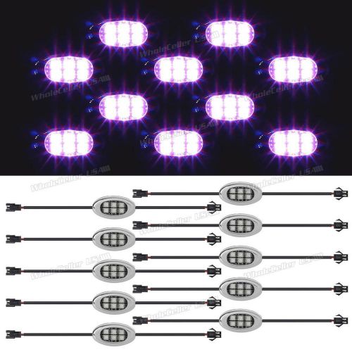 60led custom motorcycle accent neon 10 chrome pod lighting light kit purple