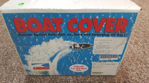 Carver industries 6oz gray poly-guard angled transom bass boat cover, 16'6"x91"