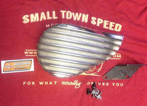 Polished minibike finned aluminum clutch cover briggs honda predator clone bike