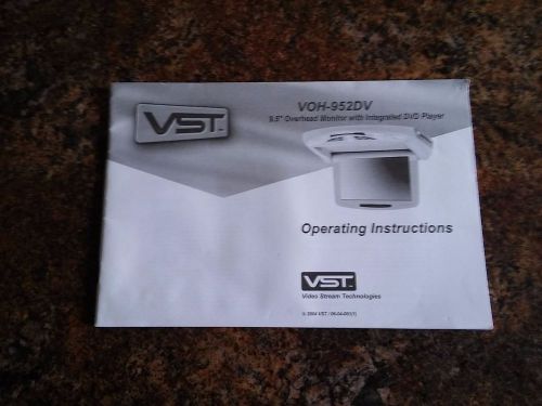 Vst overhead monitor w/integrated dvd player operating instructions - #voh-952dv