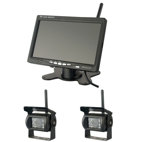7&#034; car truck monitor+2 rear view night vision backup reverse cameras