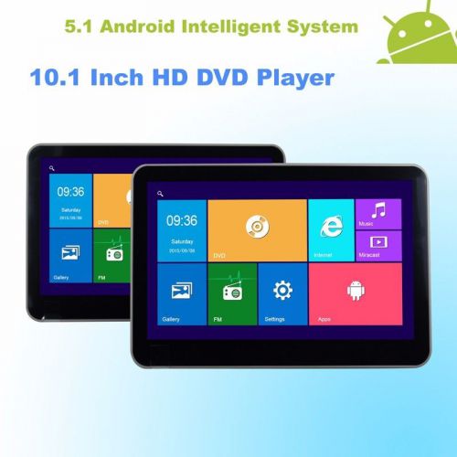Android 5.1 headrest 10.1 inch hd monitor quad core car dvd player ( one pair )