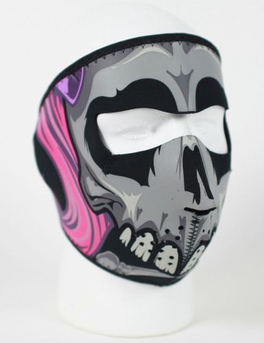 Face mask - lethal threat girl skull snowmobile/motorcycle helmet face mask