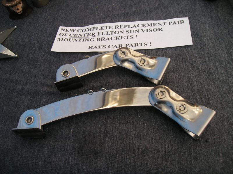 Purchase NEW COMPLET REPLACEMENT PAIR OF CENTER FULTON SUN VISOR MOUNTING BRACKETS ! 2 in