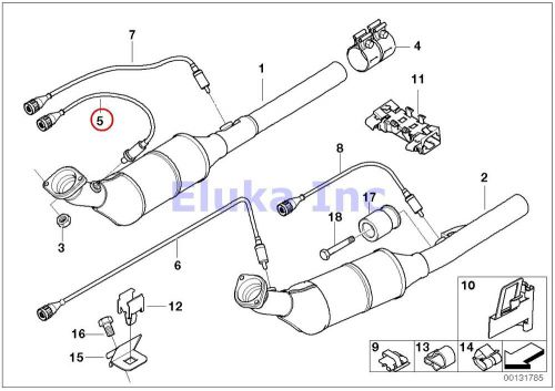 Bmw genuine right oxygen sensor - before catalyst in exhaust pipe e53