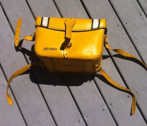 Vintage 1960s Ski-Doo Yellow Leather Cargo Luggage Saddle Bag