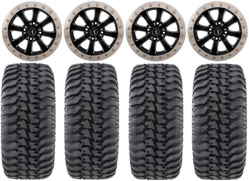 Raceline mamba beadlock mh 14" wheels 32" regulator tires suzuki kingquad