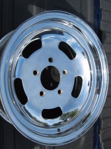 Vintage chrome slot wheels 14x6 gasser rears xlnt 4 pie crust slicks/rat rod
