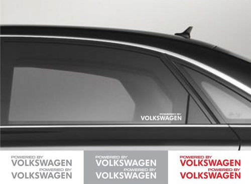2pcs powered by volkswagen window vinyl decal sticker emblem logo graphic