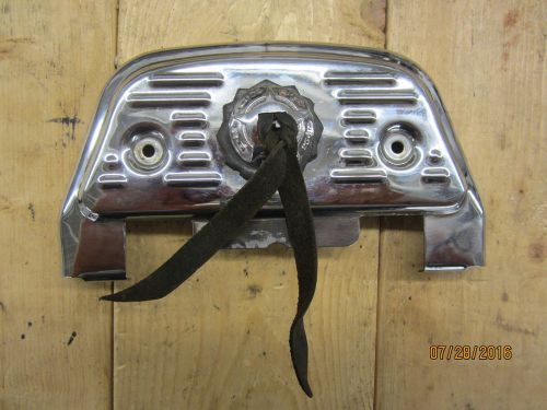 Oem harley passenger floorboard chrome cover, concho/leather ,one only