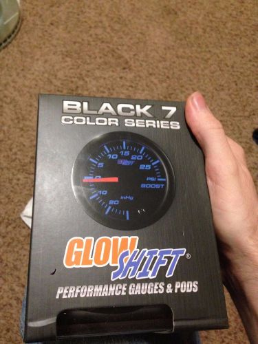 52mm glowshift black 7 color electrical fuel pressure 30 psi gauge w sensor