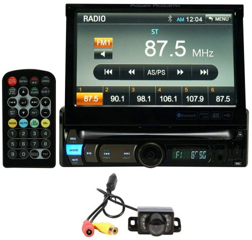 Power acoustik pdr-780b 7&#034; in-dash car monitor receiver w/bluetooth/usb + camera