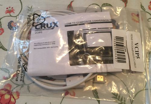 Crux vcip5 hdmi to composite conversion cable for iphone 5 + w/ lightning