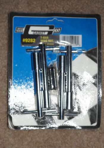 Mr. gasket 9282 4-1/4" chrome t-bar wing nut - pack of 4