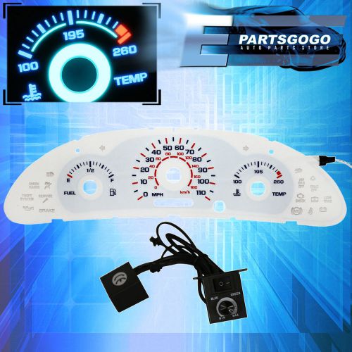 2000-2002 chevy cavalier l4 2.2l white face indiglo reverse glow gauges no rpm