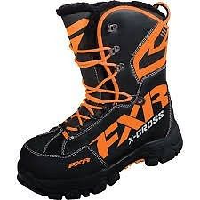 New fxr racing x cross snowmobile boots black/orange men-8 women-10 16508.30108