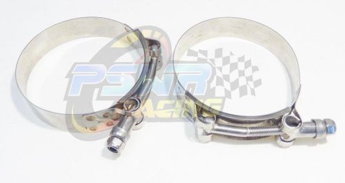 Pswr 2x 3.25&#034;, 75mm-83mm, 2.95&#034;-3.26&#034;, ss 304 t-bolt clamps turbo silicone hose