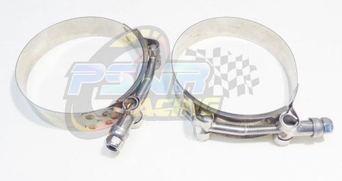 Pswr 2x 3.25", 75mm-83mm, 2.95"-3.26", ss 304 t-bolt clamps turbo silicone hose
